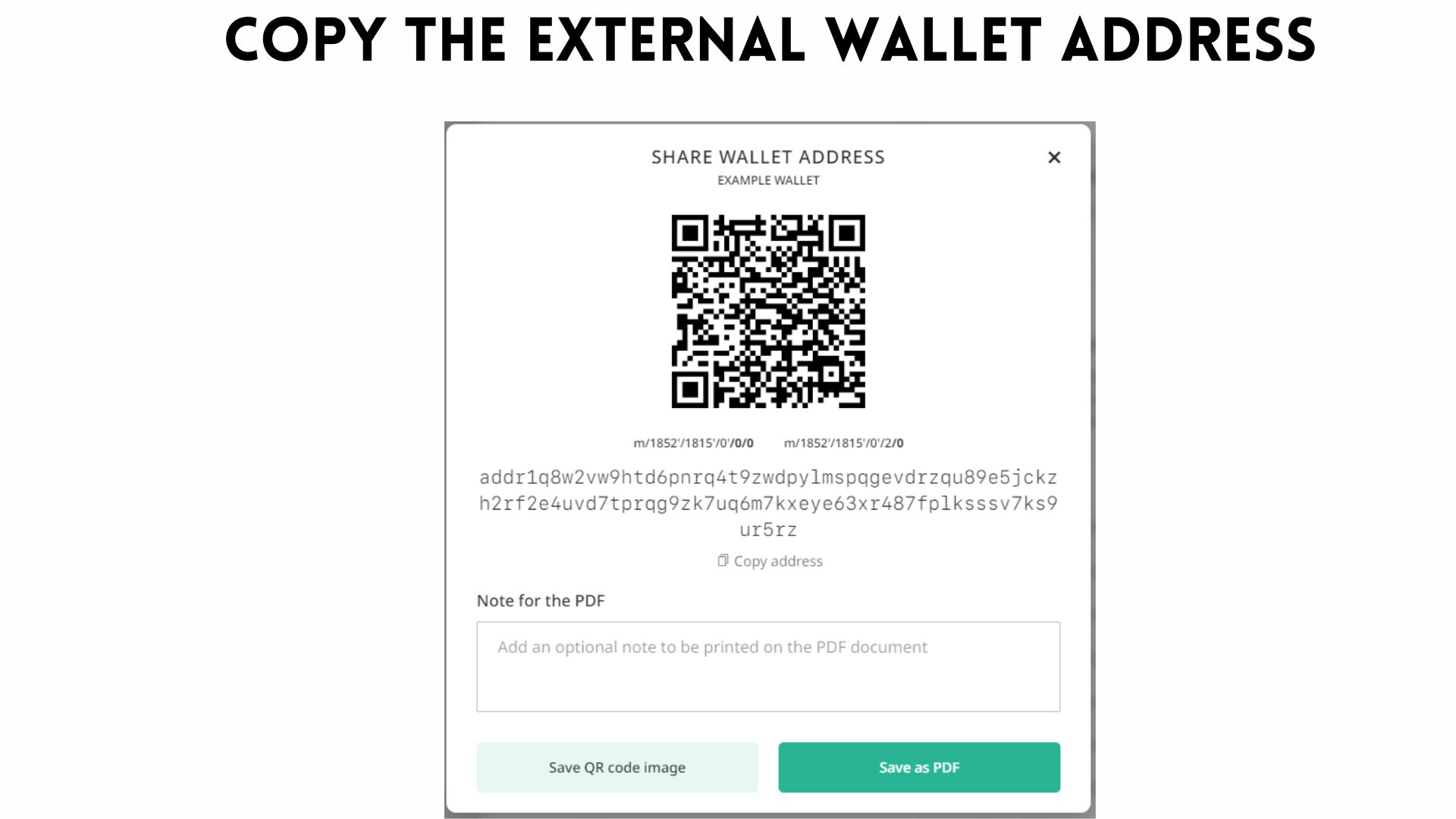 Copy the External Wallet Address.