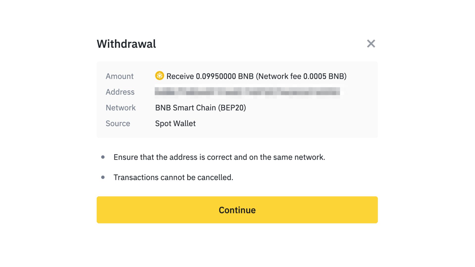 Specifying the Withdrawal Amount.