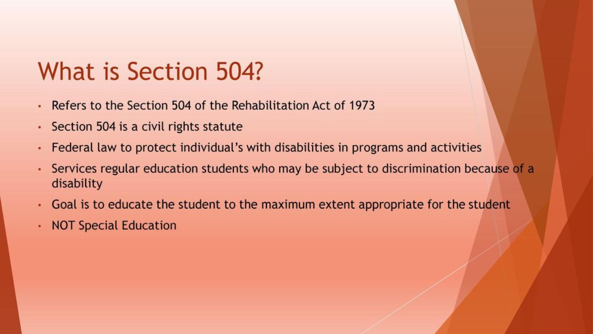 What is Section 504.