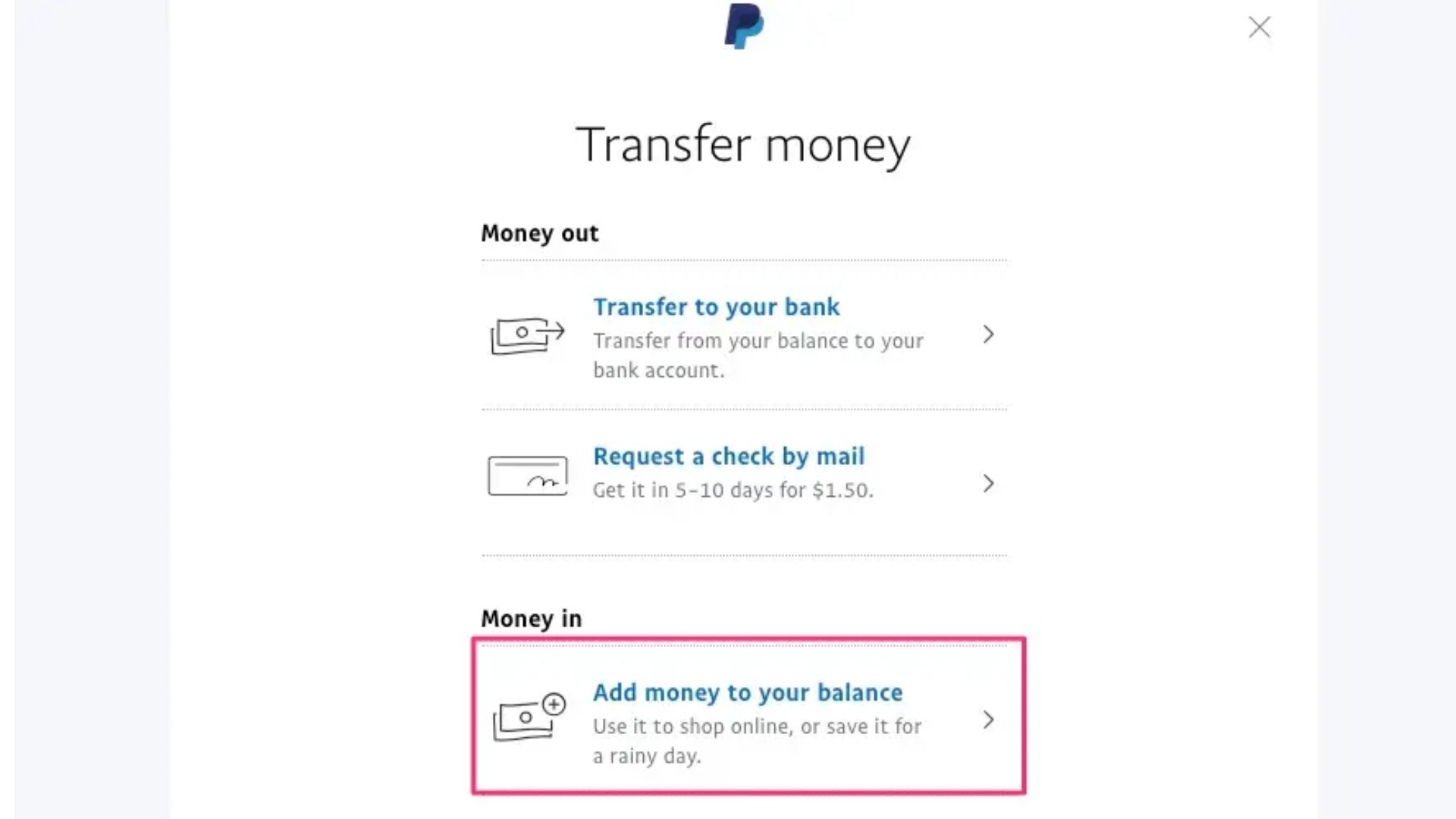 Adding Funds to Your PayPal Balance