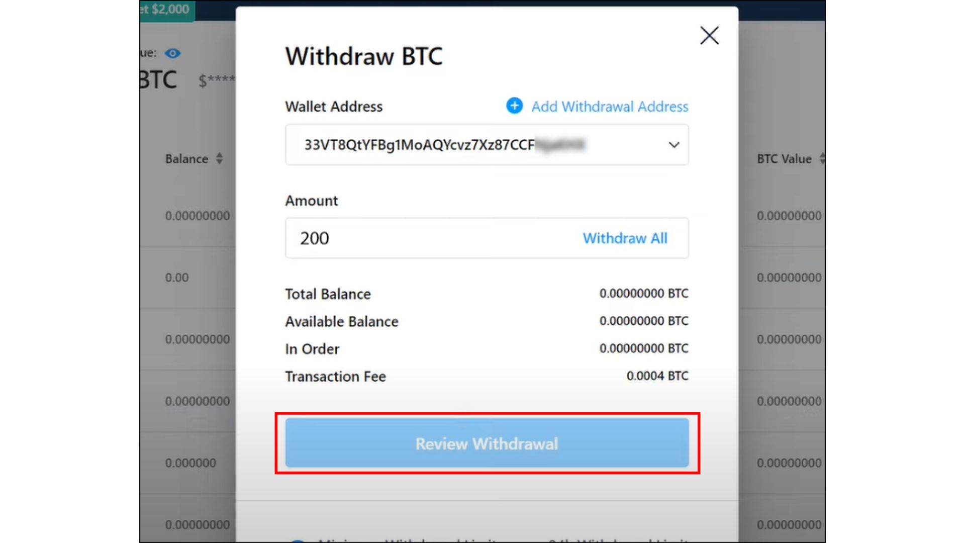 Paste the Wallet Address in Crypto.com