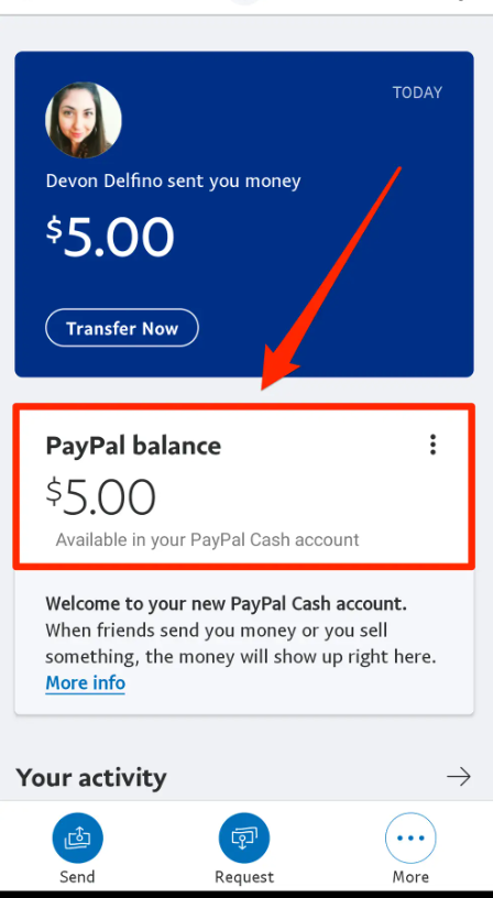 Paypal balance