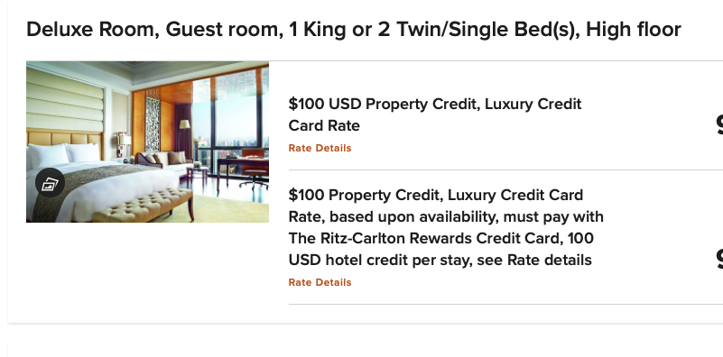 $100 Hotel Credit.