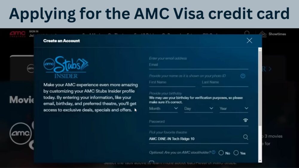 Applying for the AMC Visa credit card