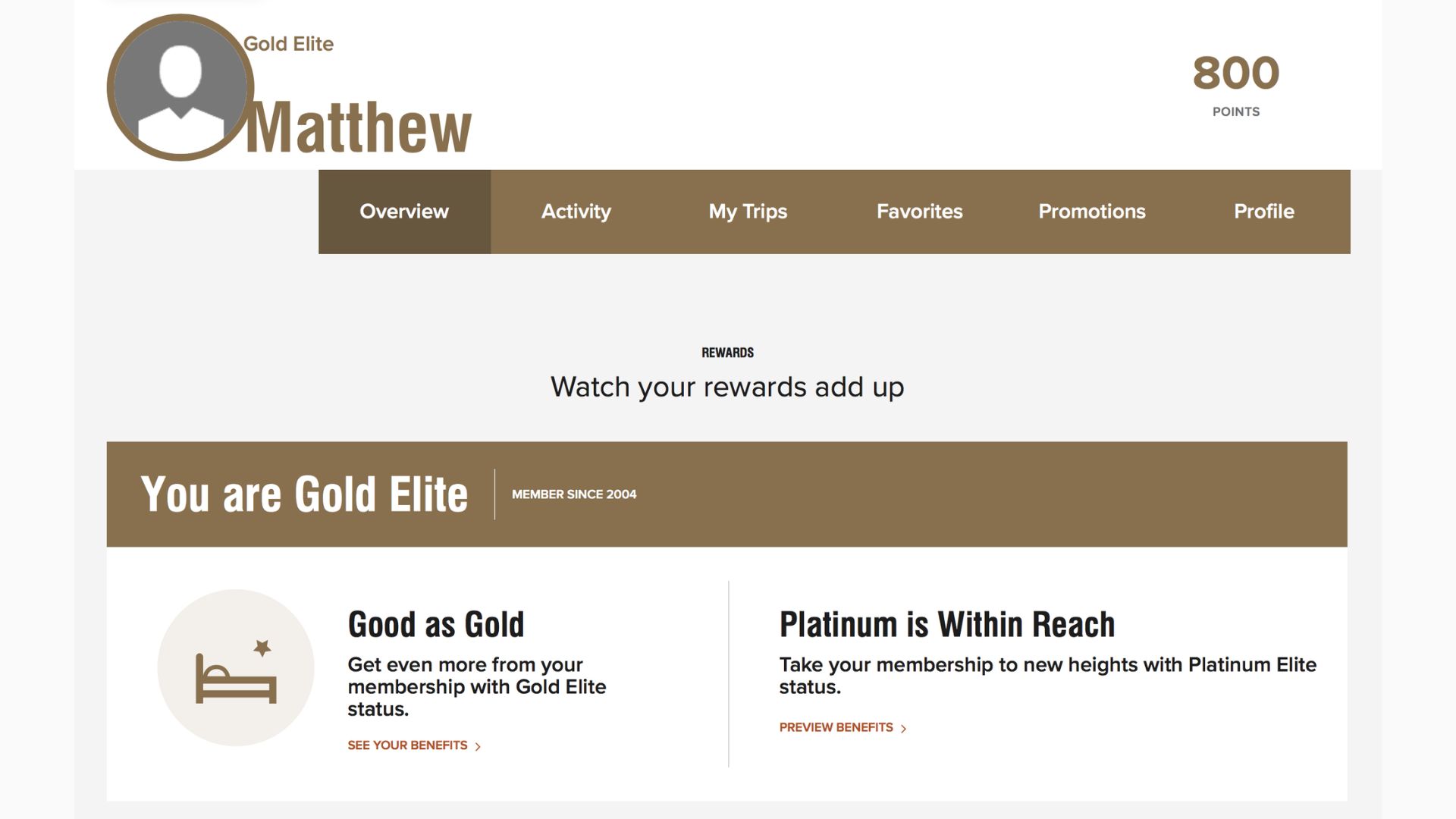 Marriott Gold Status.