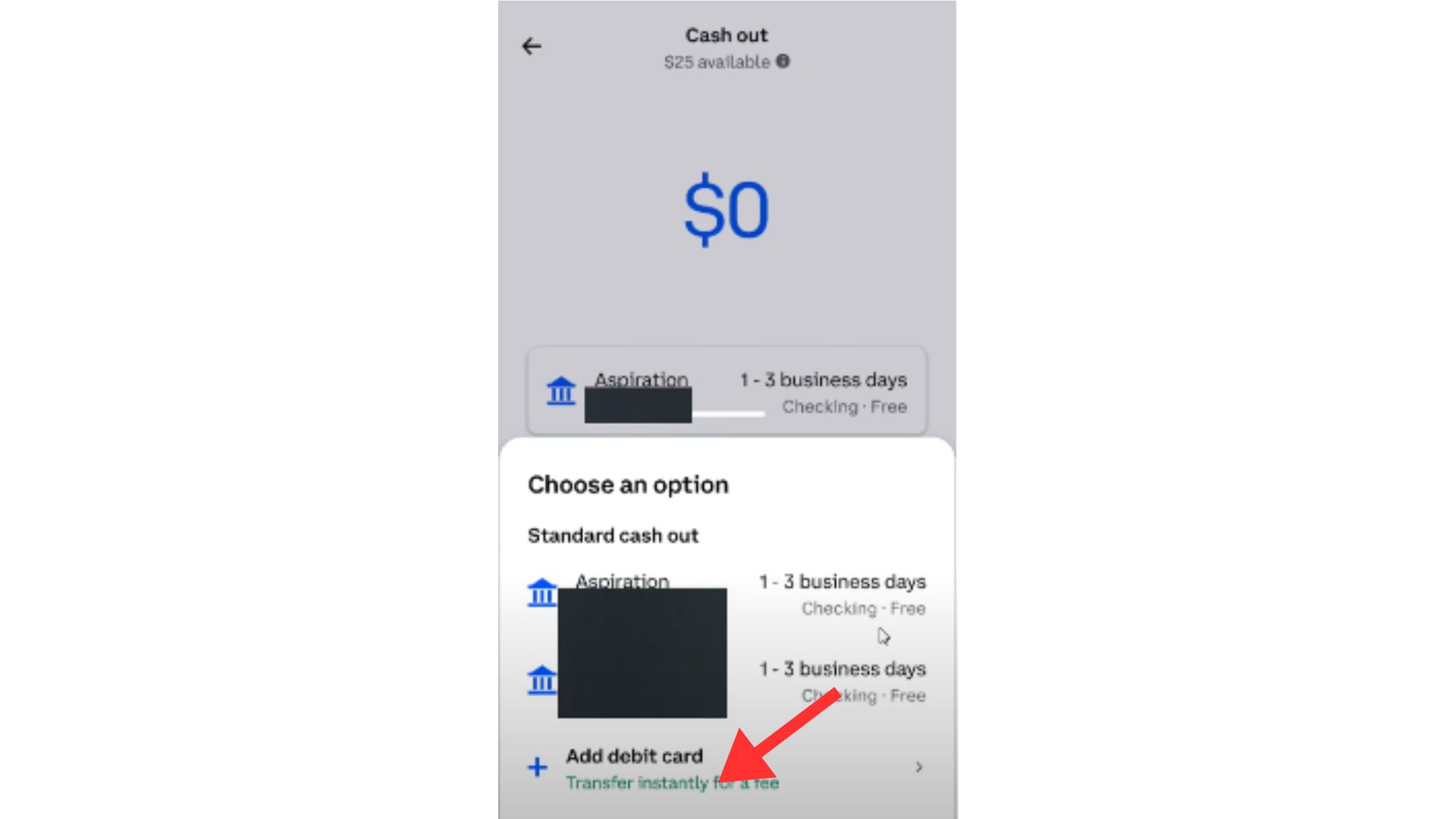 option to add a payment method