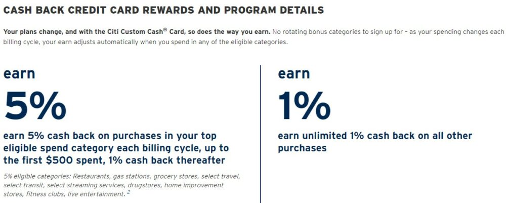 cash back reward for citi cashback