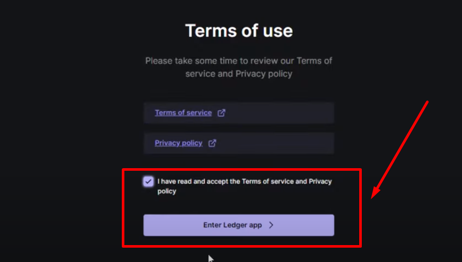 Click "Enter Ledger App."