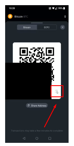 Copy Your Bitcoin Wallet Address: