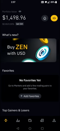 Open the Binance application on your phone.