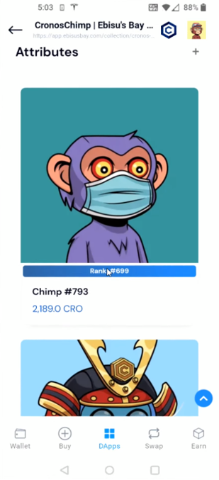 Navigate to the Chronos Chimps marketplace to see your listing.