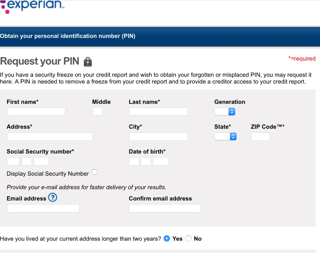 Soft Pull through Experian