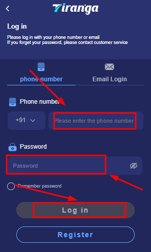 Type your credentials correctly and click on login